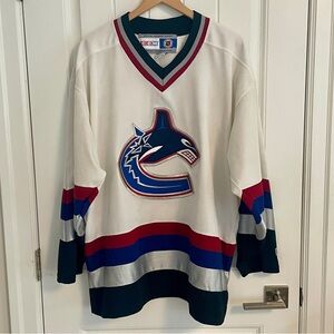 Authentic CCM Vancouver Canucks West Coast Express White Jersey Size XL